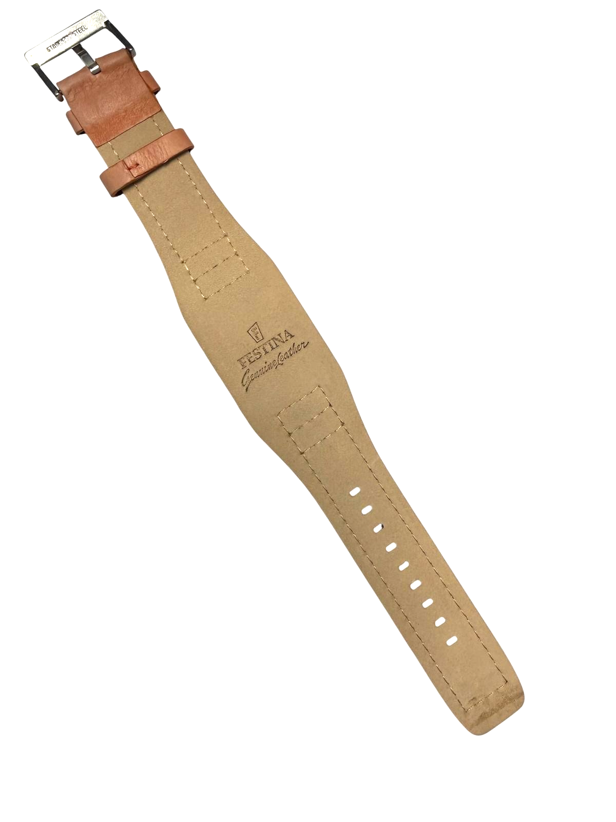 22mm Genuine Leather Orange Watch Band Compatible with Fossil & Guess