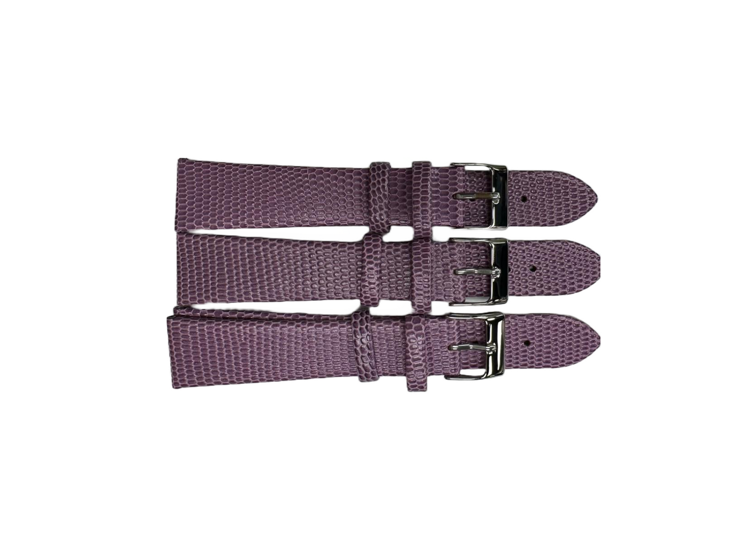 SET OF 3 Quality WATCH BAND GENUINE LEATHER LIZARD GRAIN SIZES 12MM-22MM