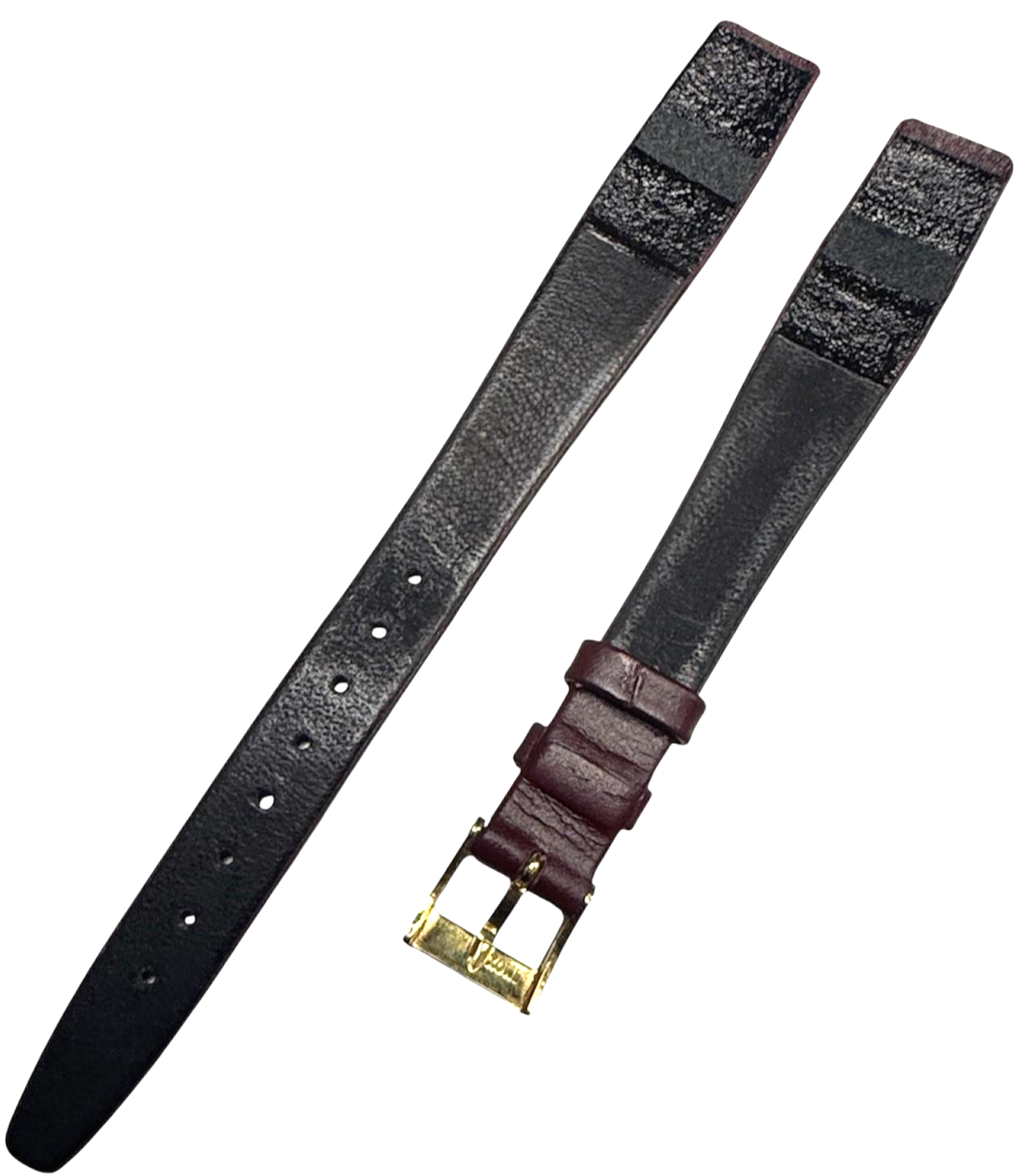 Burgundy color quality calf leather watch band strap open end -13mm