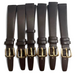 ( SET OF 6( D.Brown 14MM FLAT LEATHER STRAP BAND FOR WATCH gold Buckle