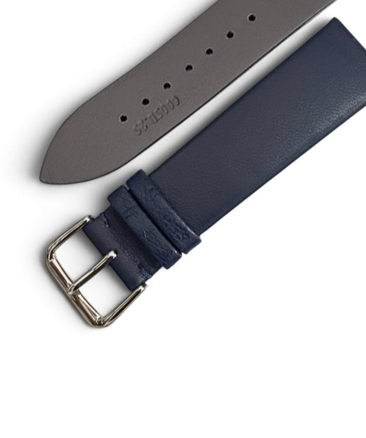 20mm Time King Blue Genuine Leather Watch Strap Band