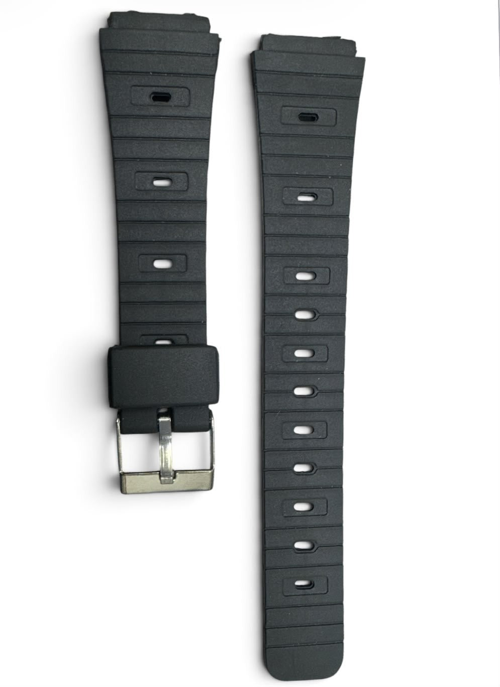 18MM PVC Rubber Classic Black Watch Band fit Casio G-Shock and Other Watches``
