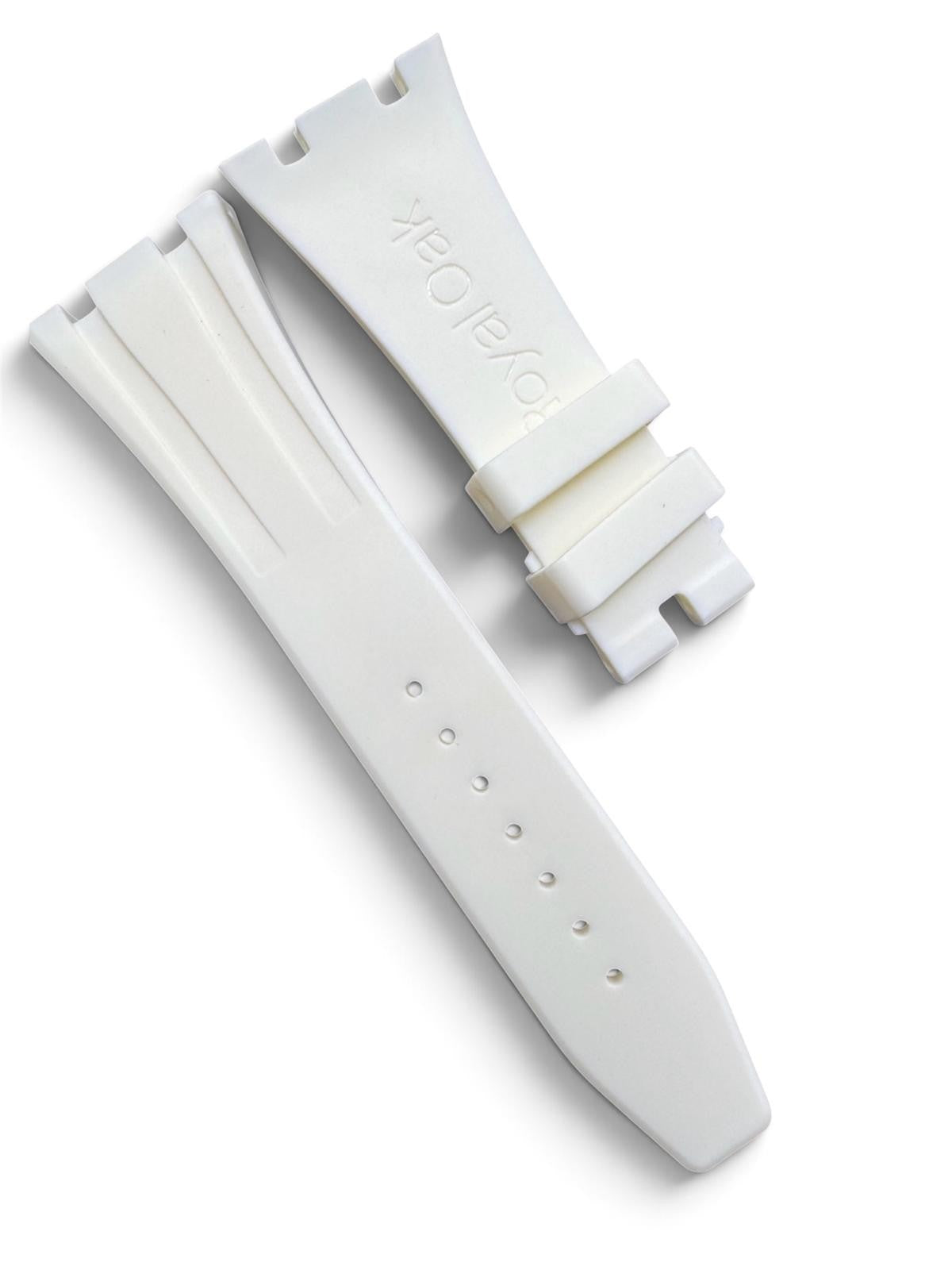 High-Quality Beige White Rubber Watch Band – 27mm for AP Watches | No Buckle