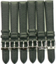 Lot of 6 Bands 28 MM Genuine Leather Plain Black Watch Band 