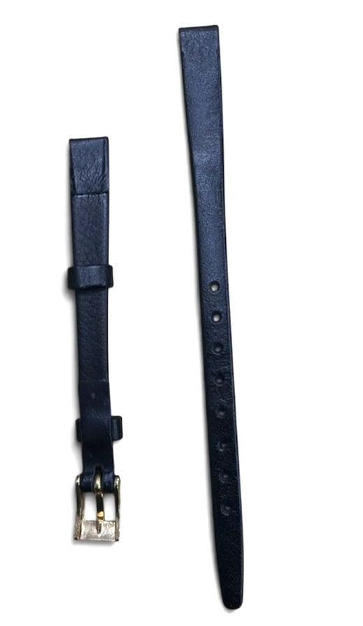 Ladies Black Genuine Leather Watch Band - 8 MM