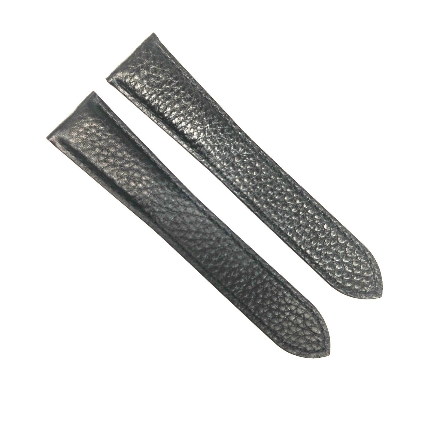 WATCH LEATHER DEPLOYMENT BAND STRAP FOR CARTIER  22X18MM BLACK WATCH TOP QLTY