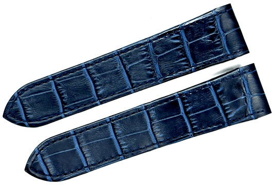 WATCH LEATHER BAND STRAP FOR CARTIER SANTOS 100XL 24.5MM BLUE COLOR - Universal Jewelers & Watch Tools Inc.