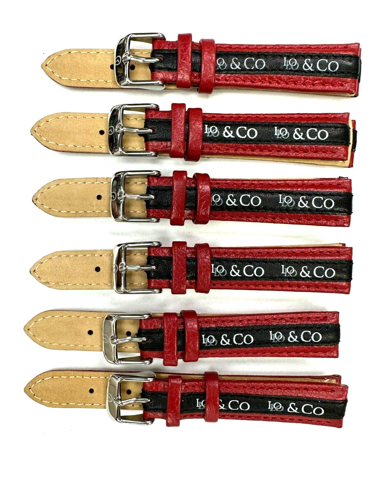 Alot of 6Watch Band /black and  red Fabric leather wrist Watches band, 16mm
