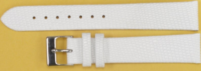 Watch Band Genuine Leather White Lizard Grain Flat 24*18MM Excellent Quality
