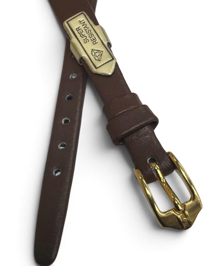 9mm Hirsch Diamond Leather - Open Ended Watchband- Brown