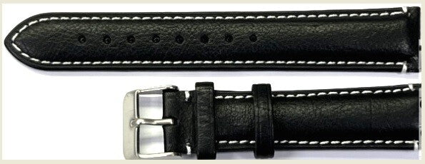 Watch Band Genuine Leather Black ,Stitched 20mm for High End Watches(A1 Quality)