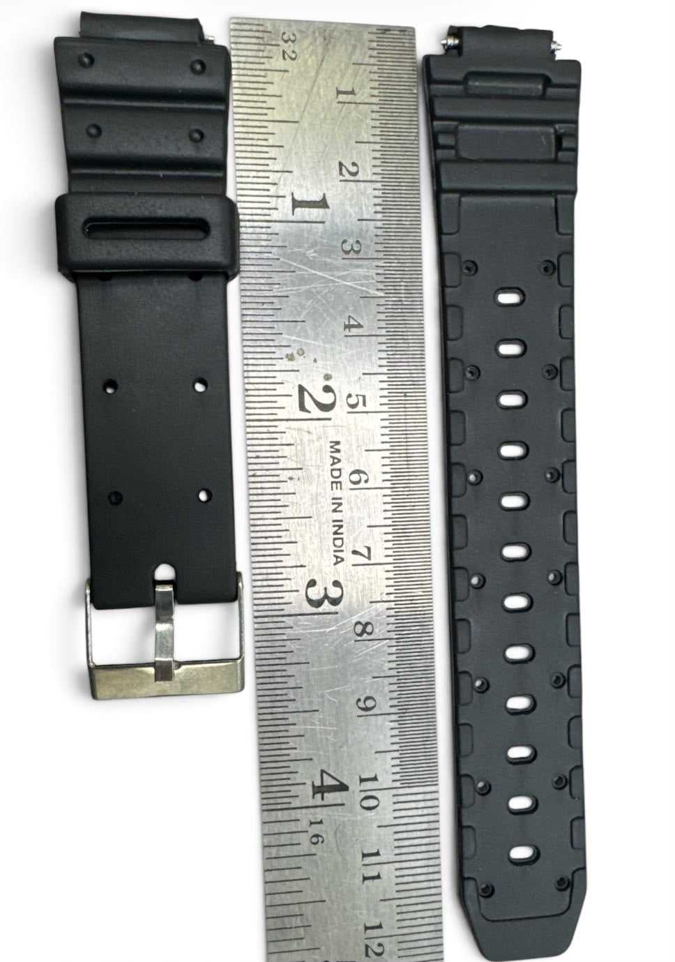 14MM BLACK PLASTIC PVC WATCH BAND FOR CASIO