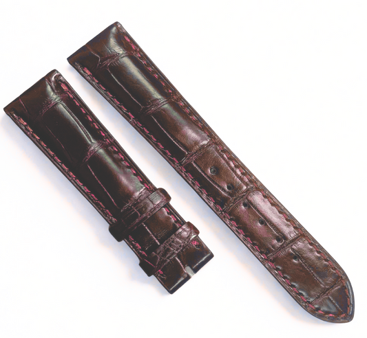 OEM-Quality Genuine Patek Philippe Red Alligator Leather Watch Band- 18mm x 14mm