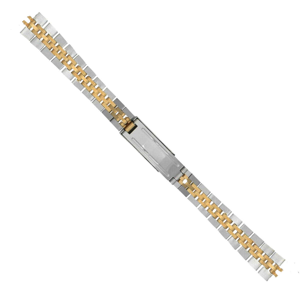 13mm Two‑Tone Watch Band – Gold & Silver w/ Fold‑Over Clasp | for Rolex Jubilee