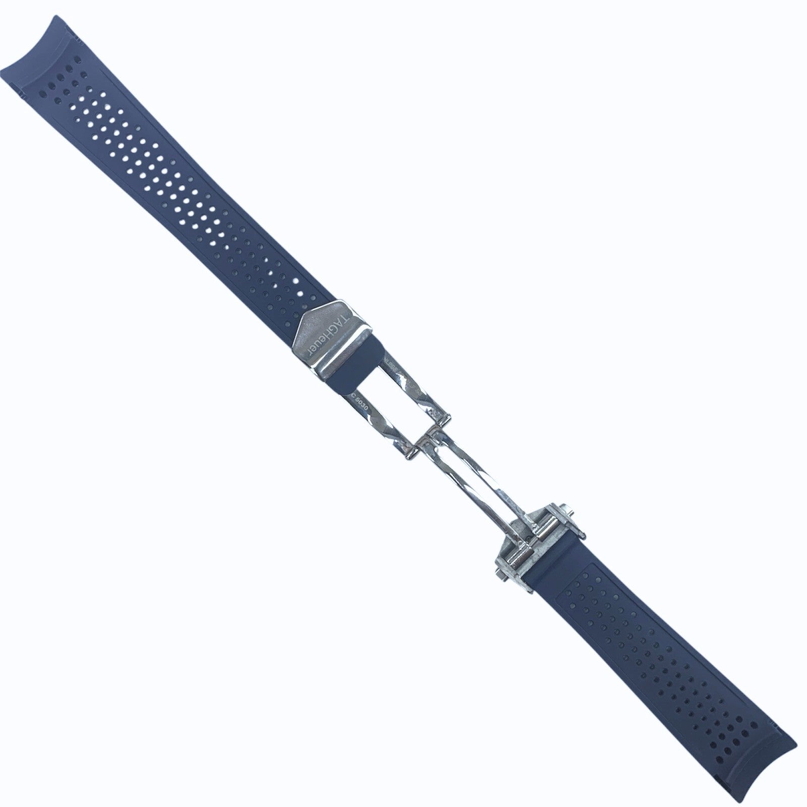 Blue Rubber Watch Band Strap - 22mm Lug / 18mm Buckle Compatible w/ Tag Heuer E3