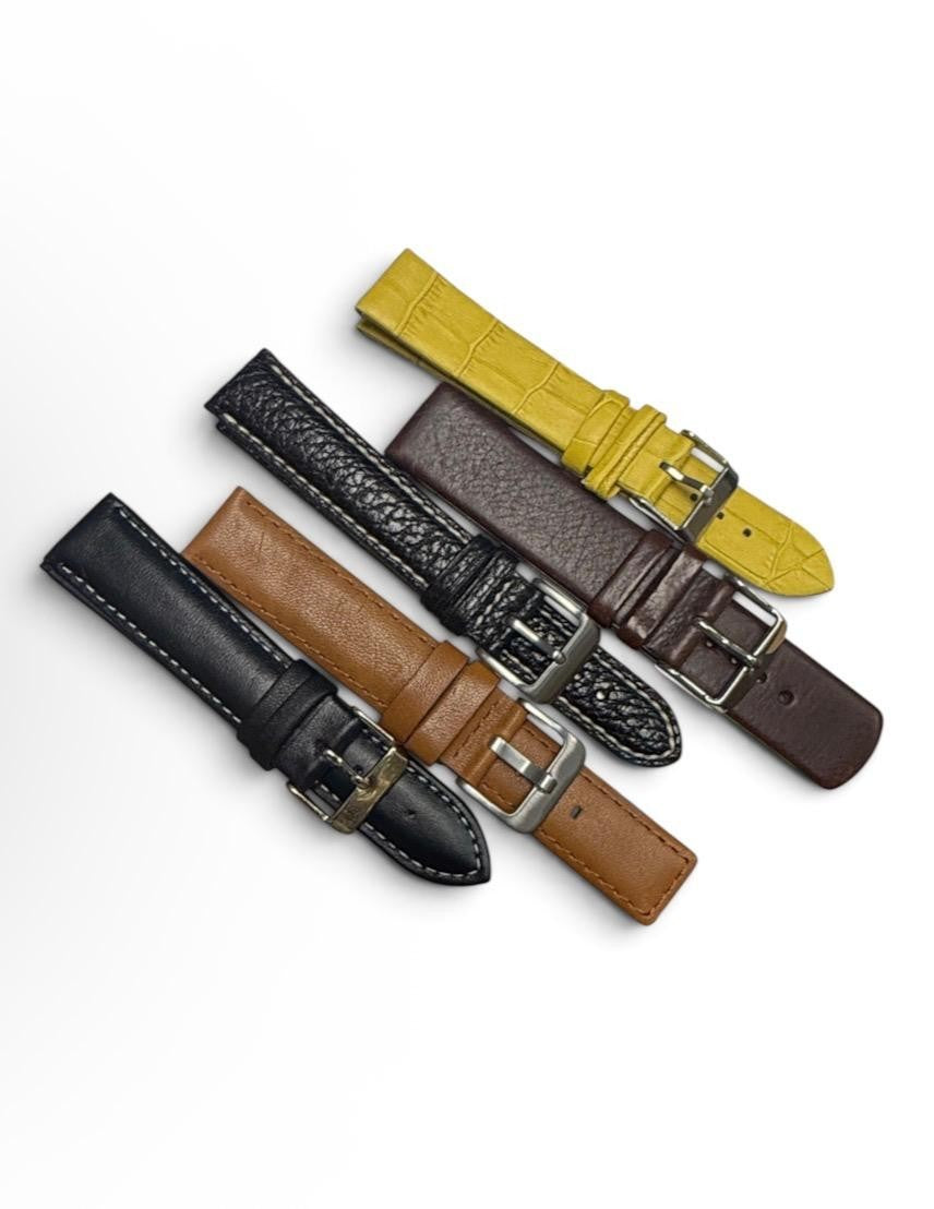LIMITED LOT OF 10 WATCH LEATHER BANDS MIX SIZE STYLE AND COLORS 16-20mm