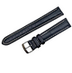 18MM BLACK LEATHER ALLIGATOR GRAIN PADDED STITCHED WATCH BAND