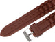Watch Band Brown color Silicone (Heavy)22mm Silver Buckle with free spring Bars