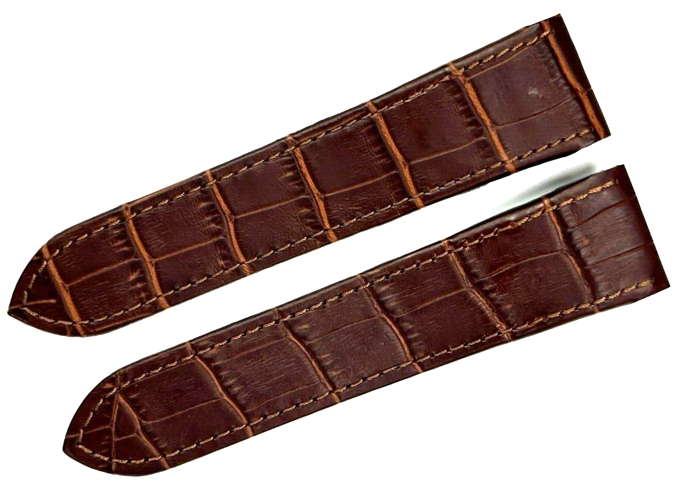 WATCH LEATHER BAND STRAP FOR CARTIER SANTOS 100XL 24.5MM BROWN COLOR