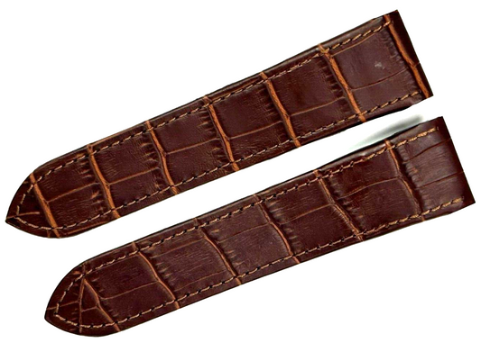 WATCH LEATHER BAND STRAP FOR CARTIER SANTOS 100XL 24.5MM BROWN COLOR