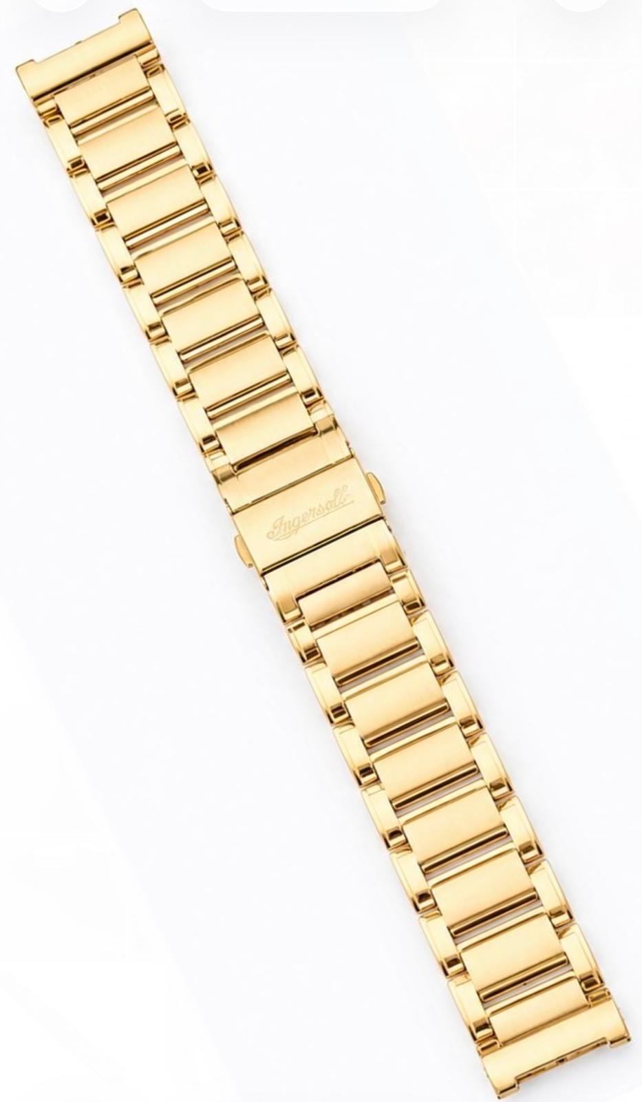 22MM INGERSOLL Textured Gold Tone Stainless Steel Band with fold over clasp