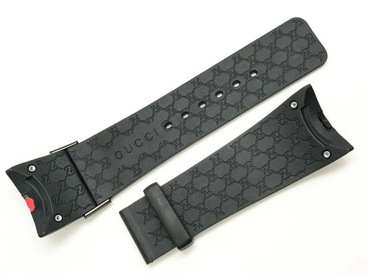26mm I - Gucci 114 - 2 Genuine OEM Replacement Black Rubber Band Gucci YA114207 NEW - Universal Jewelers & Watch Tools Inc.