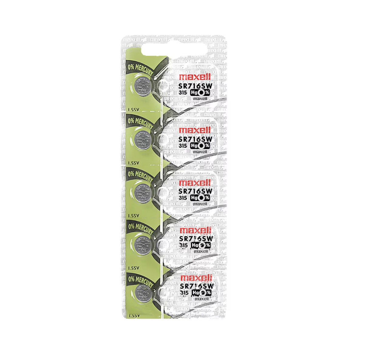 Maxell 315 Watch Cell Batteries SR716SW Silver Oxide New Sealed (Pack of 5)