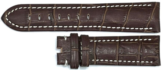 Watch Band Genuine Leather D.Brown Alligator Grain Ft PANERAI 24mm (Thick,Heavy)