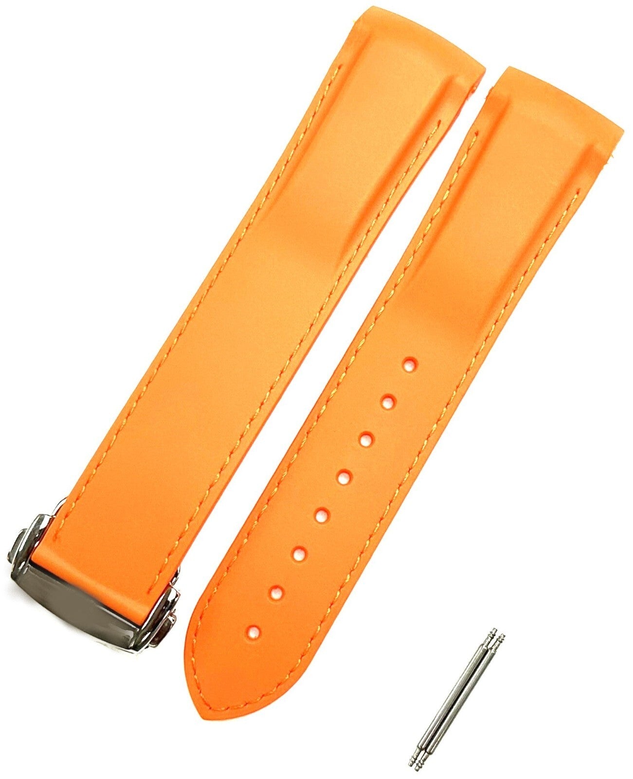 20-22mm Curved End Rubber Diver Strap Band For Omega Seamaster Planet with Clasp