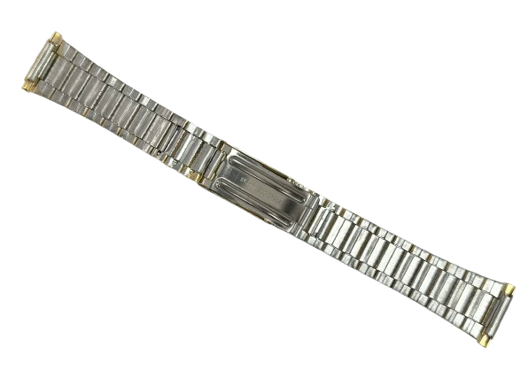16-22MM Textured Oyster Style Gold Tone Stainless Steel Band with foldover clasp