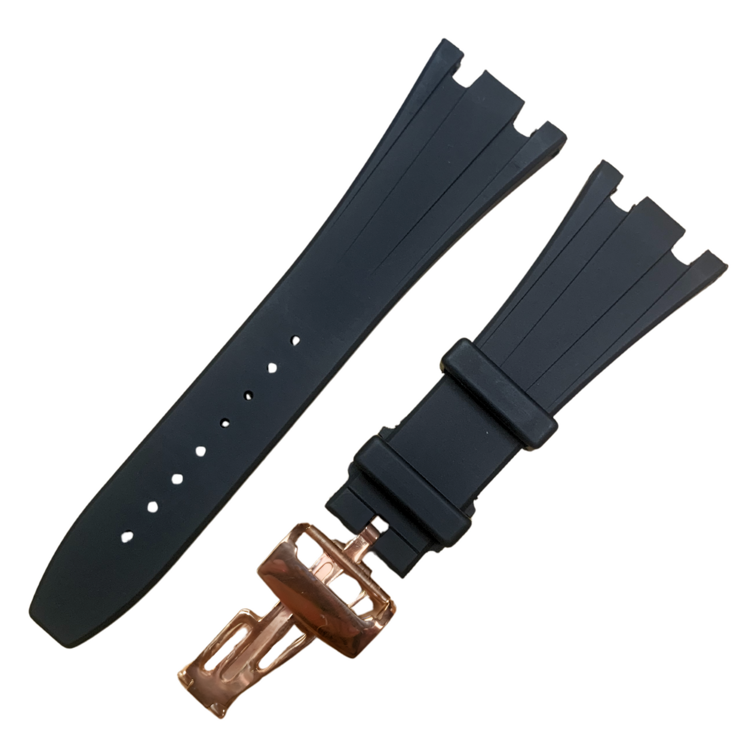 28mm Rubber Watch Band – Gold, Rose Gold, or No Buckle for AP Royal Oak Offshore