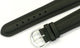 Watch Band Plain Black Genuine Leather Stitched Padded,  20MM High Quality