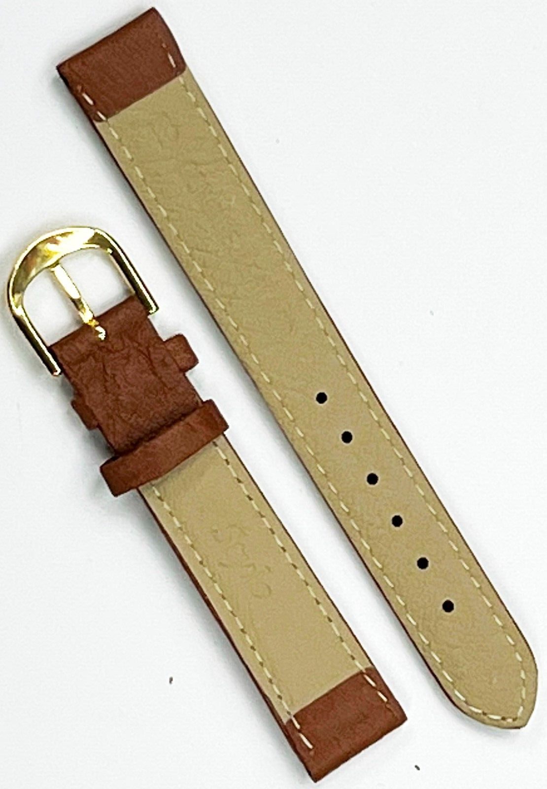 Watch Band Genuine Leather Plain Tan Color ,Padded,Stitched 16MM