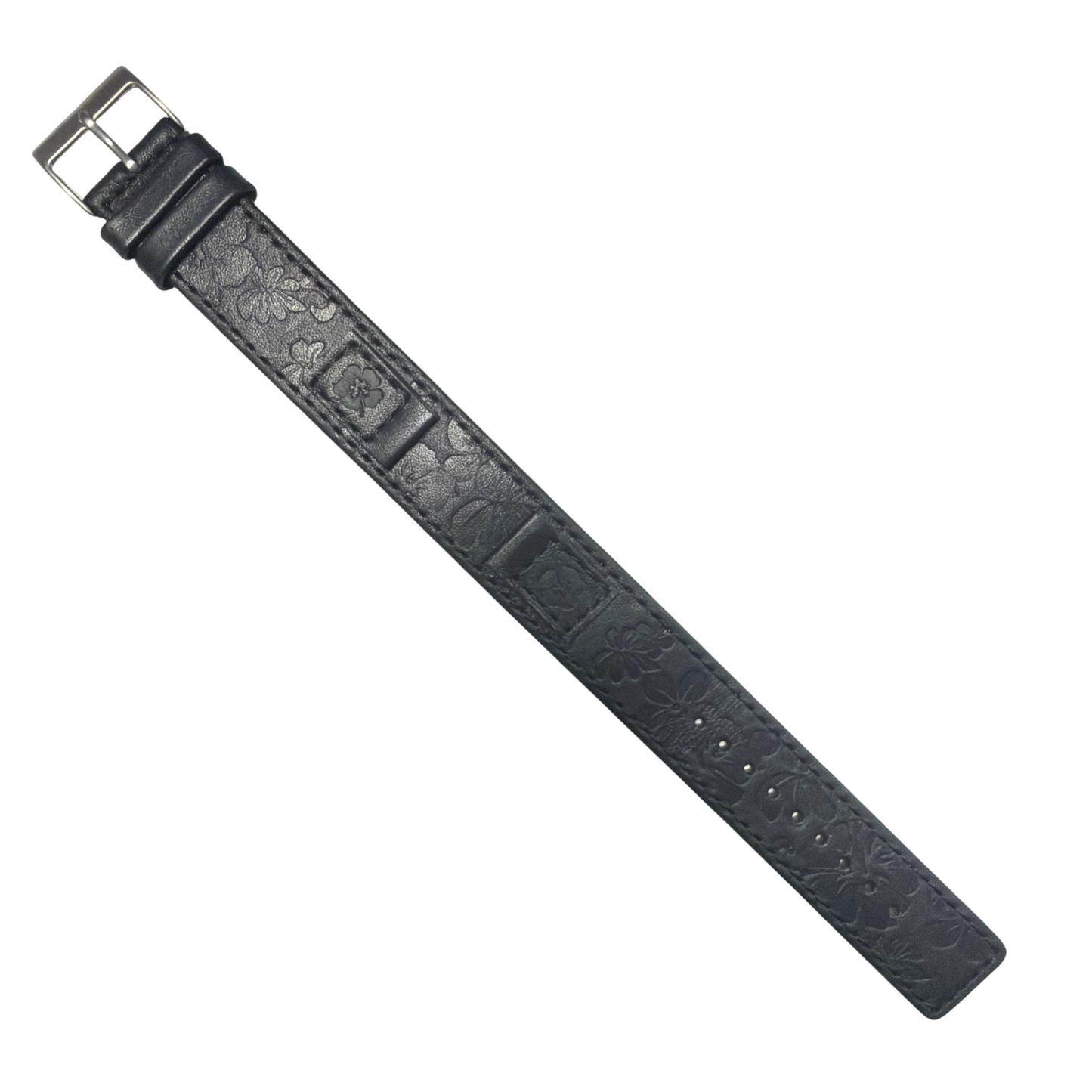 20mm Genuine Leather Black Watch Band – Compatible with Fossil & Guess Watches
