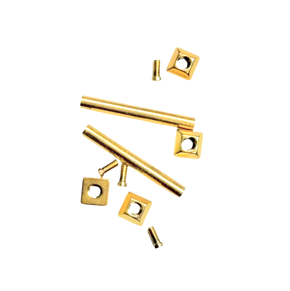 SCREW T-BARS FIT CARTIER PASHA LEATHER BAND /BRACELET LUG FOR 16MM GOLD