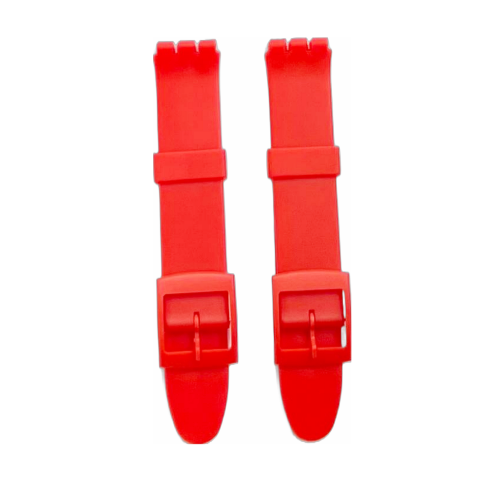 Swatch Replacement Plastic PVC Watch Band Flat without Pins 17mm