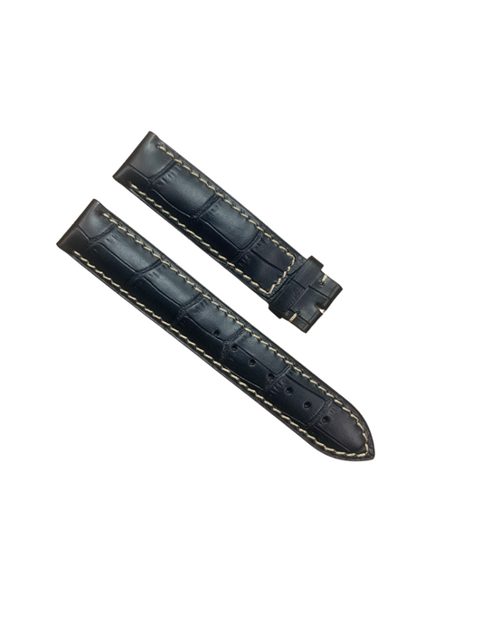 L682108692 18mm Black Alligator Leather Watch w/ Beige Stitch - For Longines