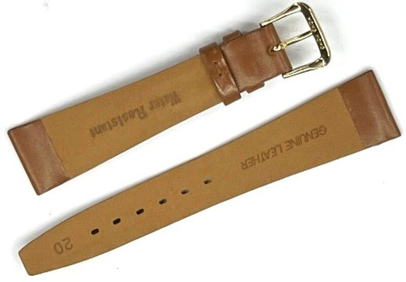 Lot of 6pc.Watch Bands Tan Genuine Leather Plain Flat 20mm ( Super Quality)