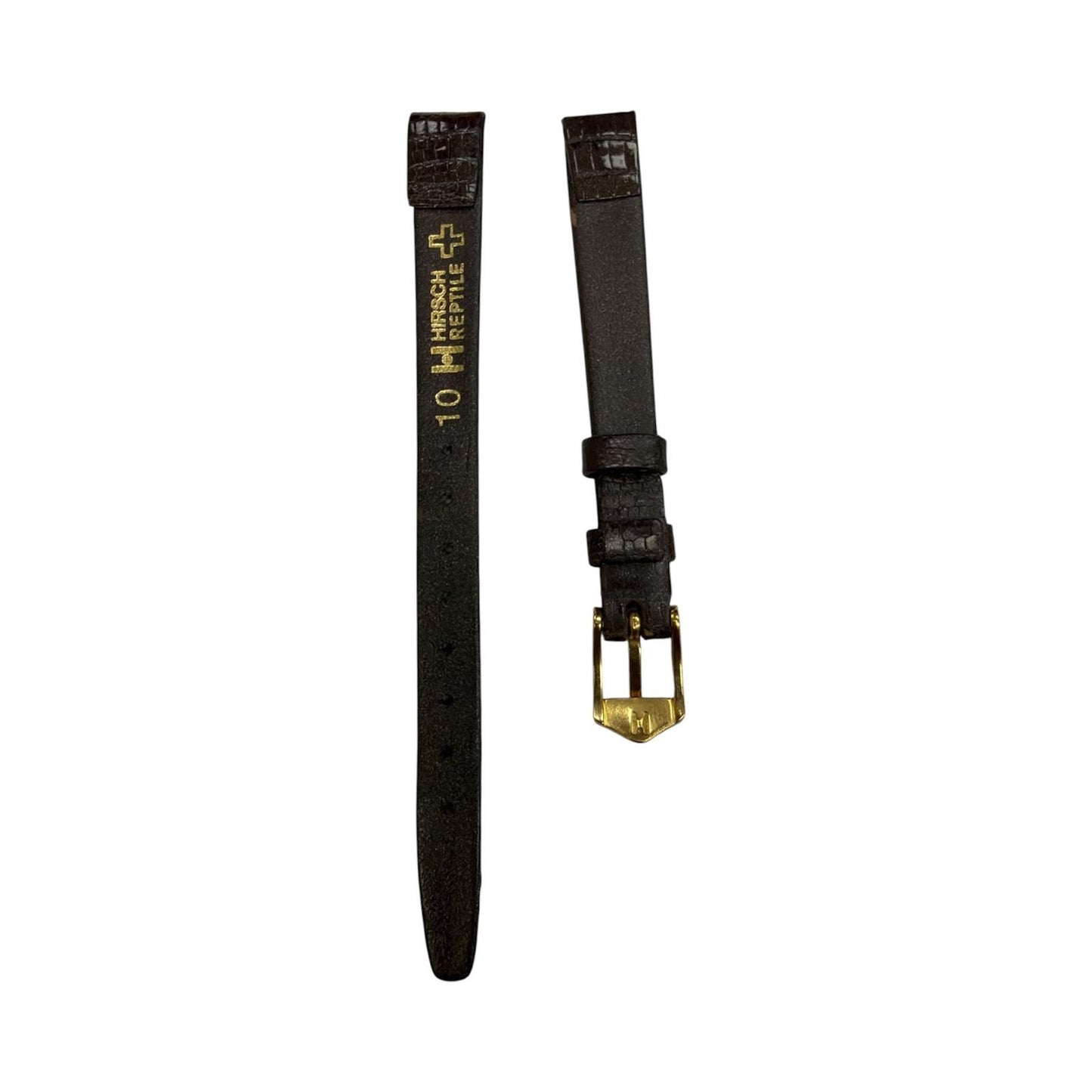 Hirsch reptile Penny Brown 10 MM leather watch band strap