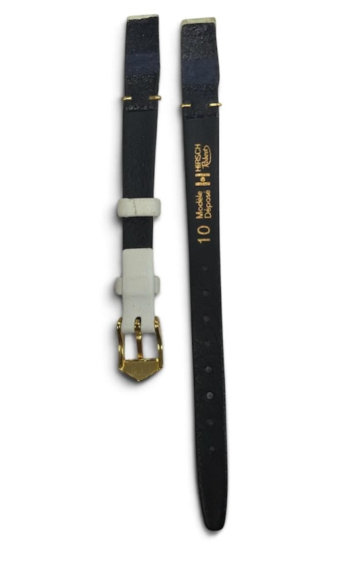 HIRSCH  Robert Genuine Leather 10mm white  Watch Band Open End