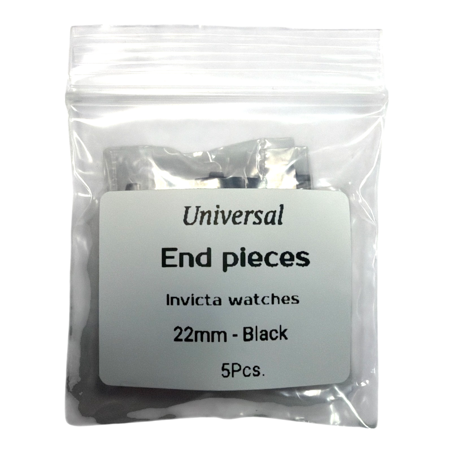 Invicta Black Watch Band End Piece Curved Fit – 22mm (Pack of 5)