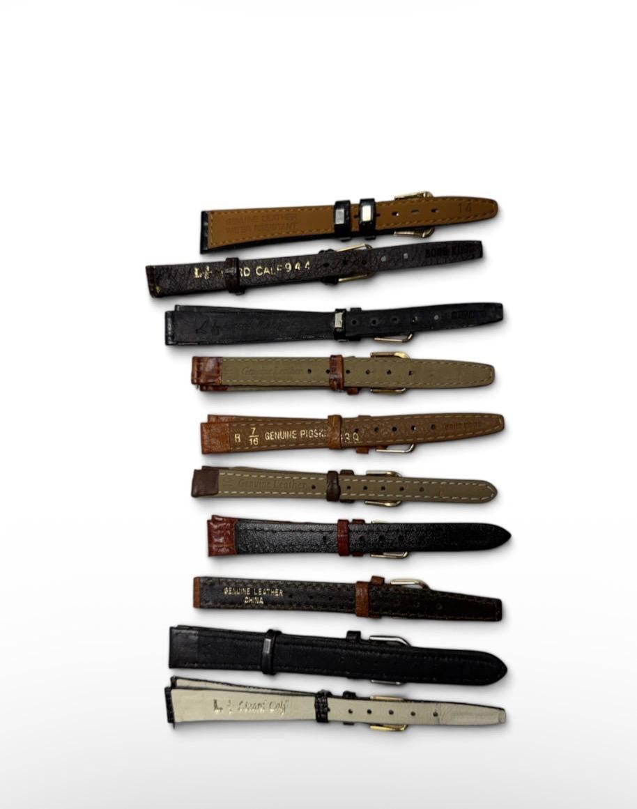 LOT OF 10 WATCH BANDS MIX SIZE STYLE AND COLORS 10/11/12/13MM