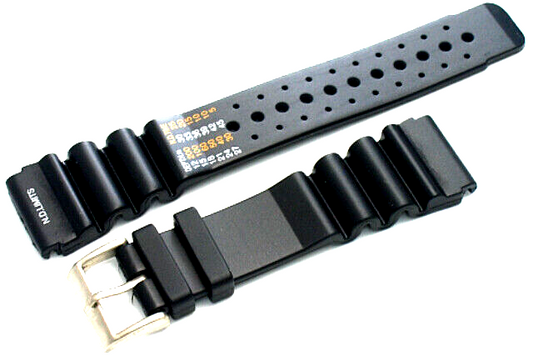 Lot of 6 Watch Bands 24MM PVC Black  fit Casio,Citizen,Seiko Diver Watches 1116