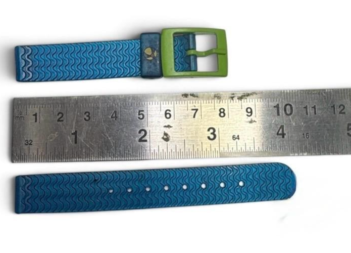13 mm PVC PLASTIC RUBBER WATCH BAND BLUE COLOR DESIGN