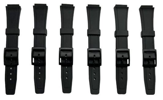 Water Resistant PVC Sliding Watch Band Strap 16mm Fits Casio and Others