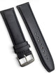 22 MM BLACK GENUINE LEATHER Watch Band for High End Watches Stitched