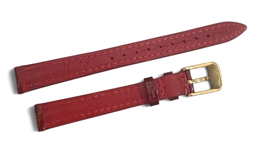12mm D.Red Designer Alligator Genuine Leather Watch Strap Band