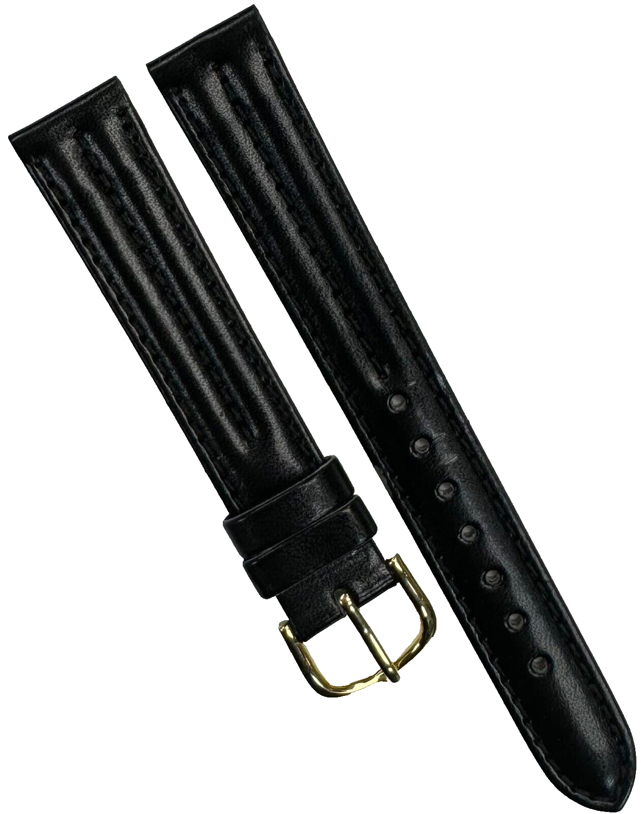 Unique Designed Watch Band Black Genuine Leather 16MM