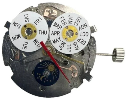 Chinese Watch Movement Automatic Mechanical TY2886S 3Hand, 1Eye, Week/Month