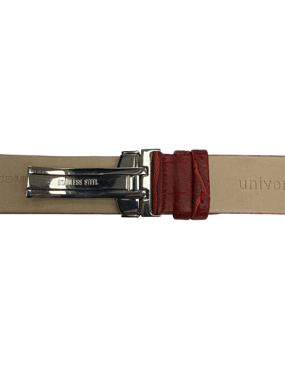 16MM 18MM 20MM 22MM 24MM RED WATCH BAND Alligator Grain Deployment Clasp